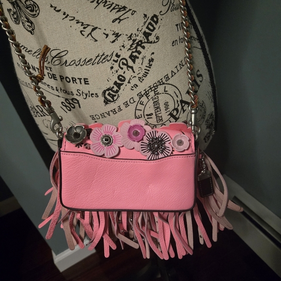 Coach 1941 Wild Tea Rose Fringe Mini Bag - Picture 3 of 10